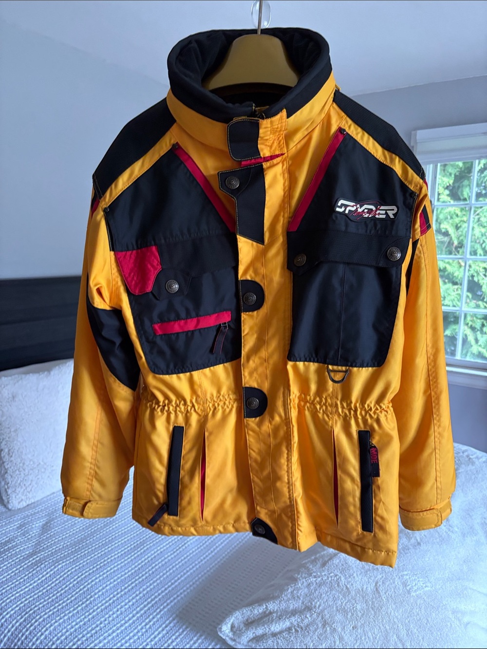 Spyder Kids Yellow, Black and Red Colorblock Raincoat